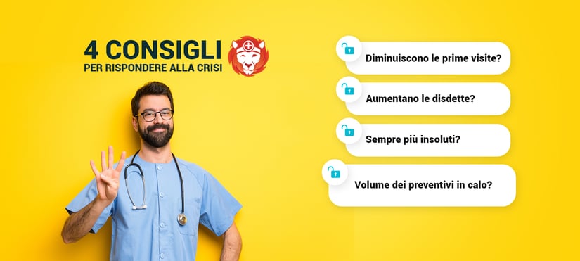 L'ultimo dei 4 consigli utili per lo studio medico e odontoiatrico per rispondere alla crisi: monitora e gestisci il volume dei preventivi.